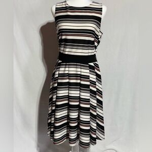 Danny & Nicole Striped Black and White Sleeveless Dress Size 8
